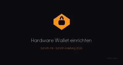 Bitcoin Hardware Wallet einrichten – BitBox02 Schritt-für-Schritt Anleitung mit Schlüssel-Symbol, 21 BTC Club