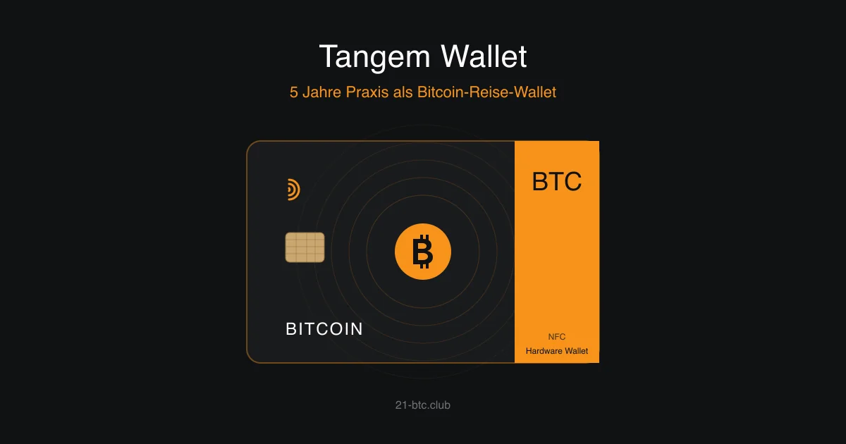 Tangem Wallet Erfahrung – NFC-Karte als Bitcoin-Hardware-Wallet, Vergleich und Langzeittest, 21 BTC Club